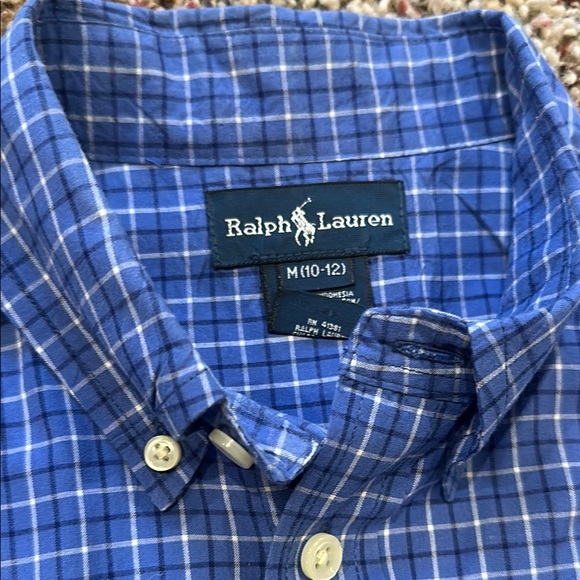 Kids/Boys Ralph Lauren Blue Casual Button Down Shirt Size YM - Picture 2 of 7
